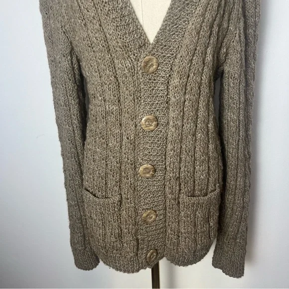 Handmade Cable Knit Button Front Cardigan - Picture 6 of 8
